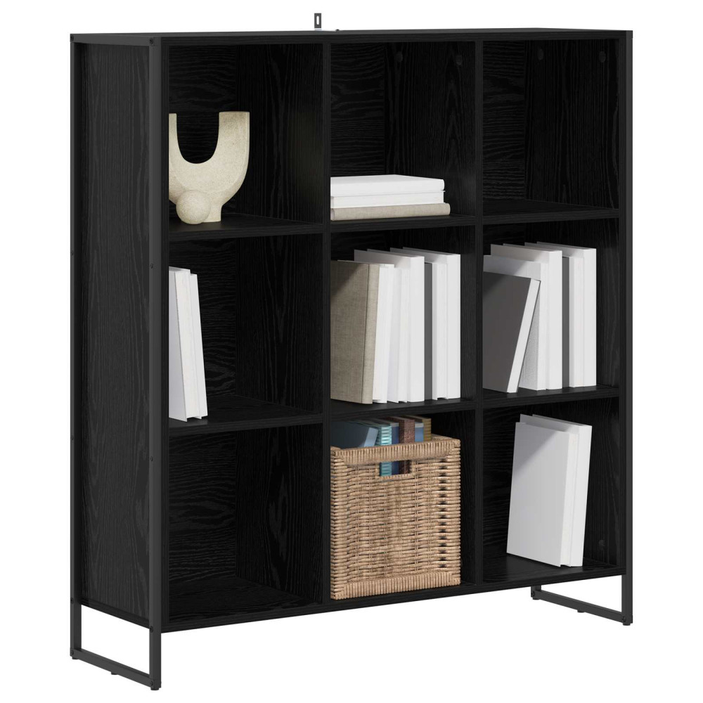 Produktbild för Bokskåp Svart Ek 99.5 x 30 x 108.5 cm Konstruerat trä