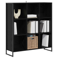 Produktbild för Bokskåp Svart Ek 99.5 x 30 x 108.5 cm Konstruerat trä
