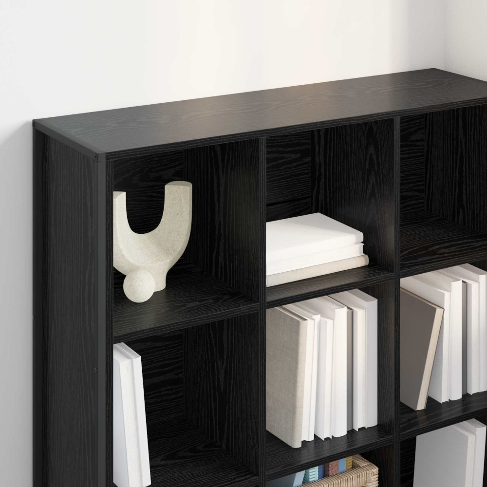 Produktbild för Bokskåp Svart Ek 99.5 x 30 x 108.5 cm Konstruerat trä