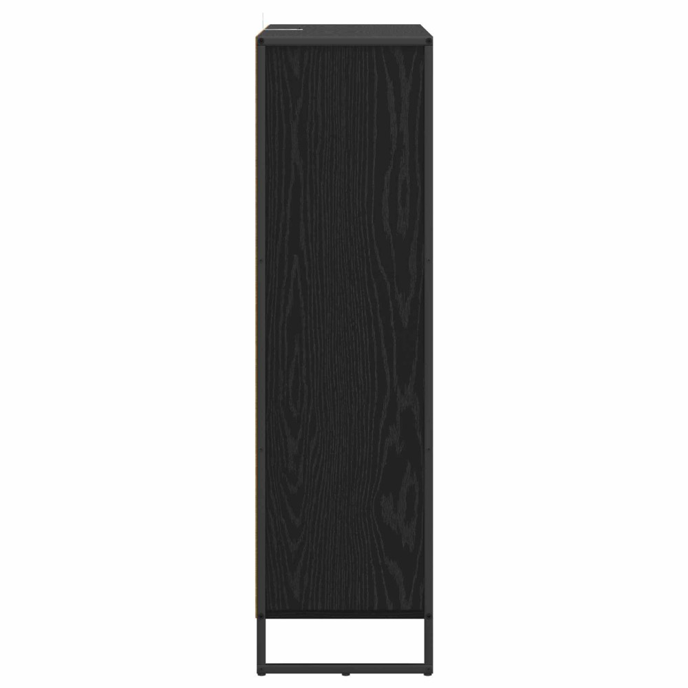 Produktbild för Bokskåp Svart Ek 99.5 x 30 x 108.5 cm Konstruerat trä