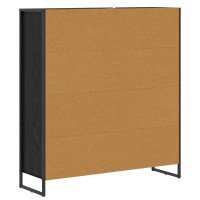Produktbild för Bokskåp Svart Ek 99.5 x 30 x 108.5 cm Konstruerat trä