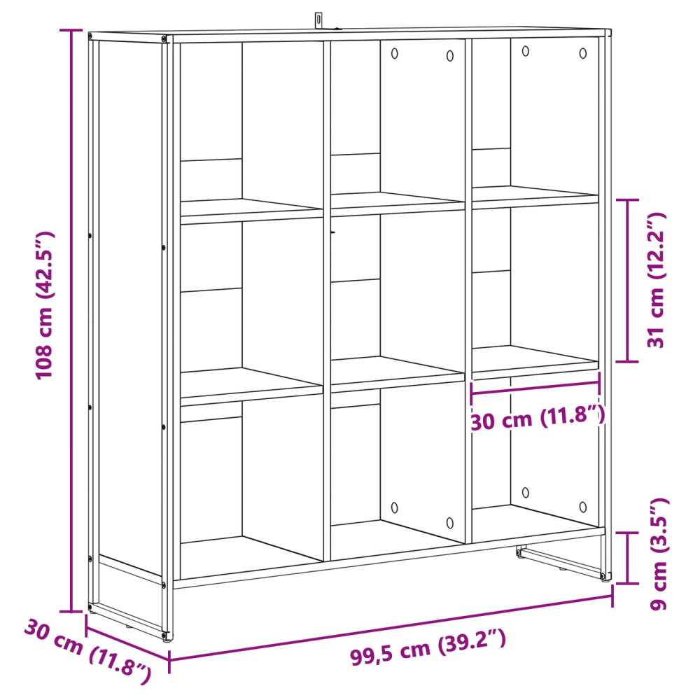 Produktbild för Bokskåp Artisan Ek 99.5 x 30 x 108.5 cm Konstruerat trä