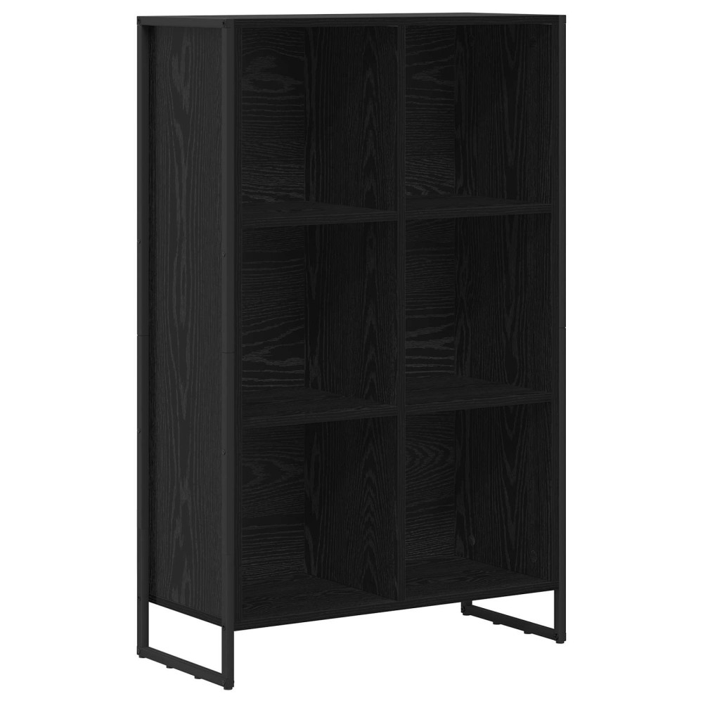 Produktbild för Bokskåp Svart Ek 99.5 x 30 x 108.5 cm Konstruerat trä