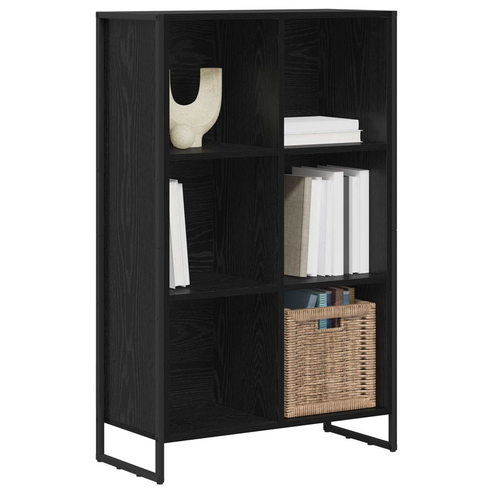 Produktbild för Bokskåp Svart Ek 99.5 x 30 x 108.5 cm Konstruerat trä
