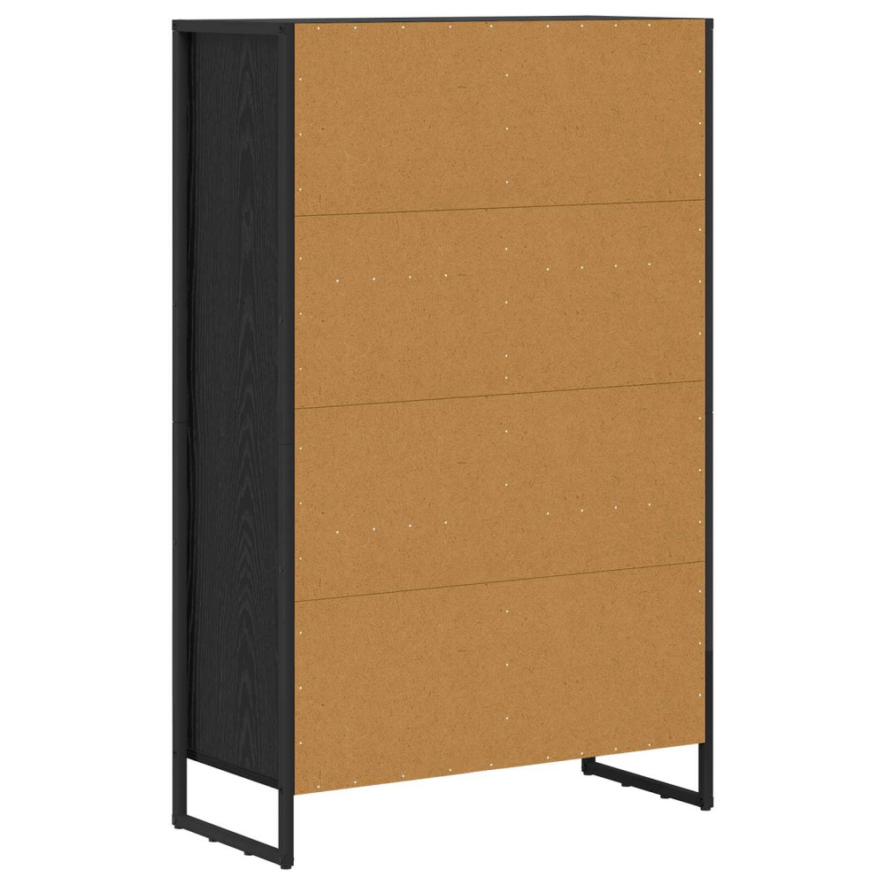 Produktbild för Bokskåp Svart Ek 99.5 x 30 x 108.5 cm Konstruerat trä