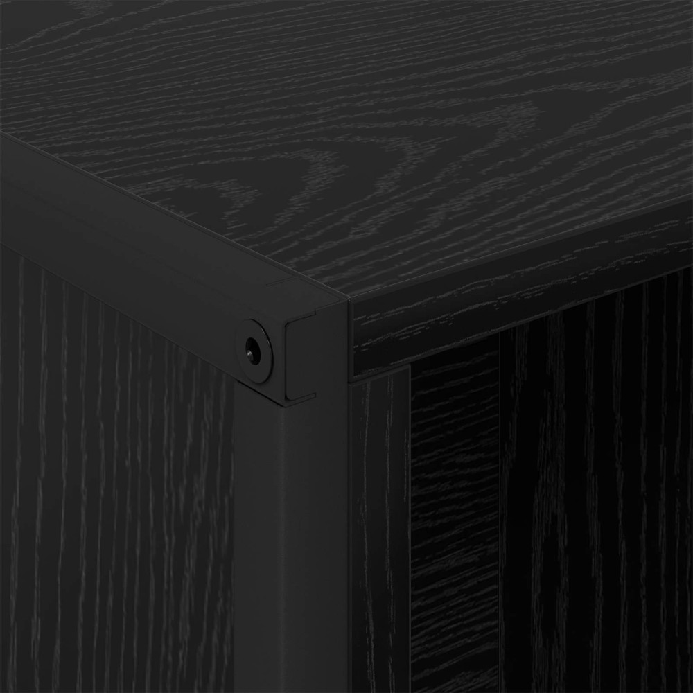 Produktbild för Bokskåp Svart Ek 99.5 x 30 x 108.5 cm Konstruerat trä