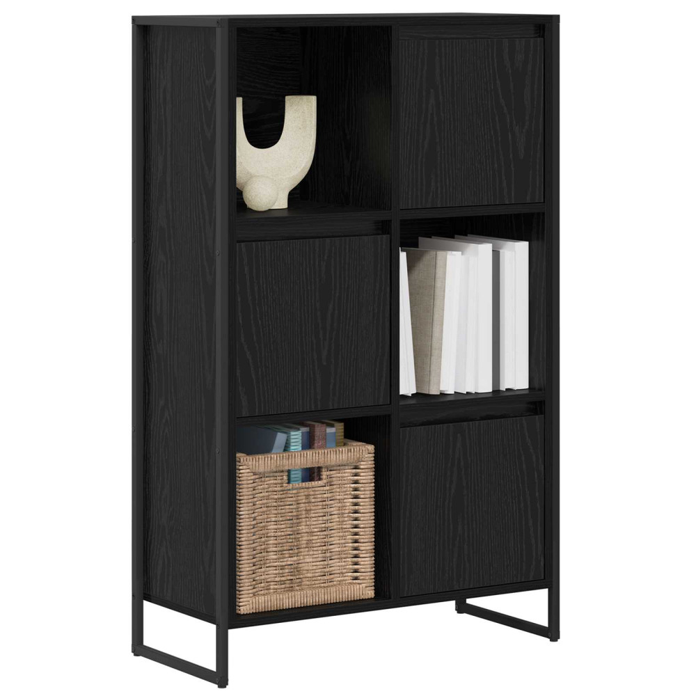 Produktbild för Bokskåp Svart Ek 68 x 30 x 108.5 cm Konstruerat trä