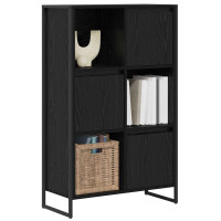 Produktbild för Bokskåp Svart Ek 68 x 30 x 108.5 cm Konstruerat trä