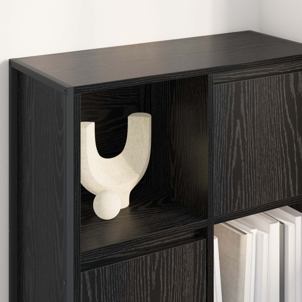 Produktbild för Bokskåp Svart Ek 68 x 30 x 108.5 cm Konstruerat trä