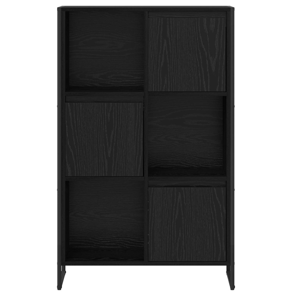 Produktbild för Bokskåp Svart Ek 68 x 30 x 108.5 cm Konstruerat trä