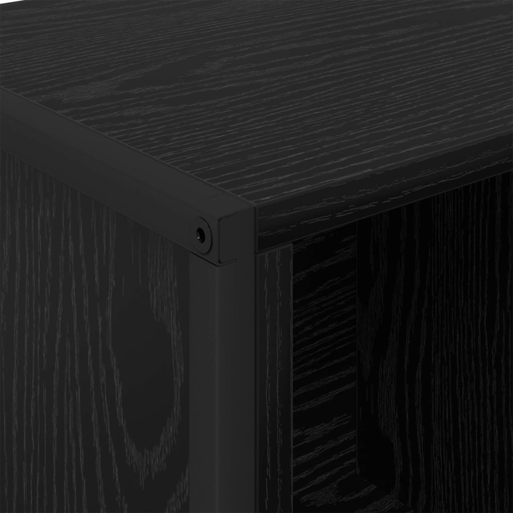 Produktbild för Bokskåp Svart Ek 68 x 30 x 108.5 cm Konstruerat trä