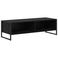 Produktbild för TV-skåp 100 x 36.5 x 30.5 cm Svart Ek Konstruerat trä