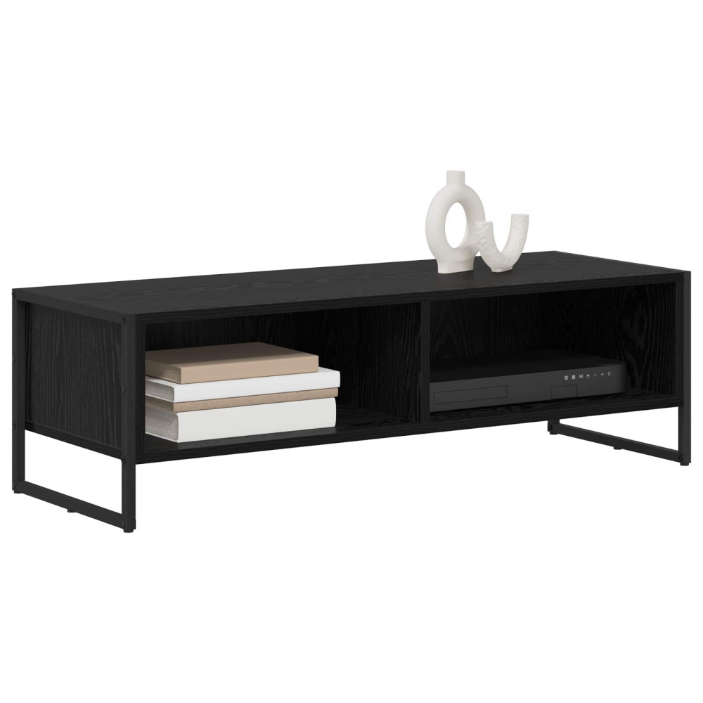 Produktbild för TV-skåp 100 x 36.5 x 30.5 cm Svart Ek Konstruerat trä