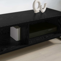 Produktbild för TV-skåp 100 x 36.5 x 30.5 cm Svart Ek Konstruerat trä