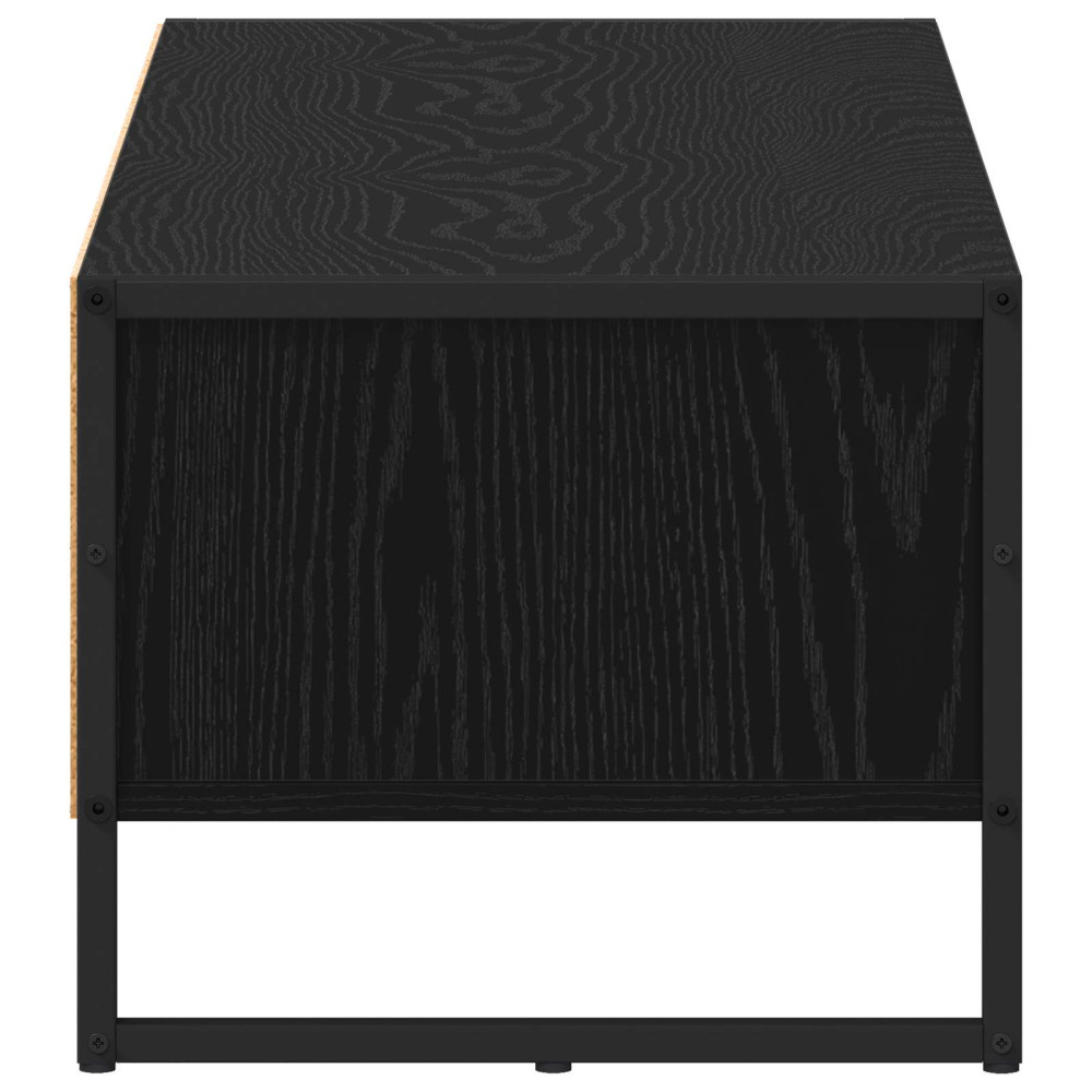 Produktbild för TV-skåp 100 x 36.5 x 30.5 cm Svart Ek Konstruerat trä