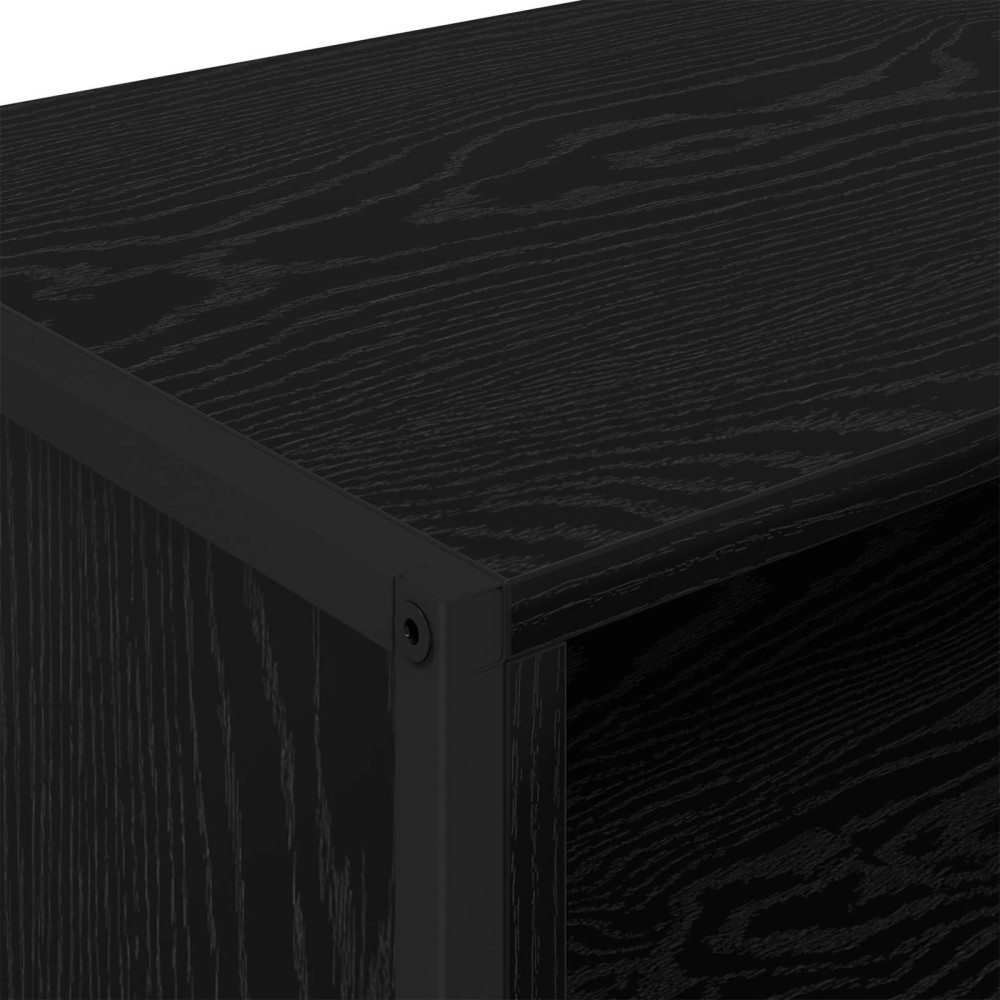 Produktbild för TV-skåp 100 x 36.5 x 30.5 cm Svart Ek Konstruerat trä