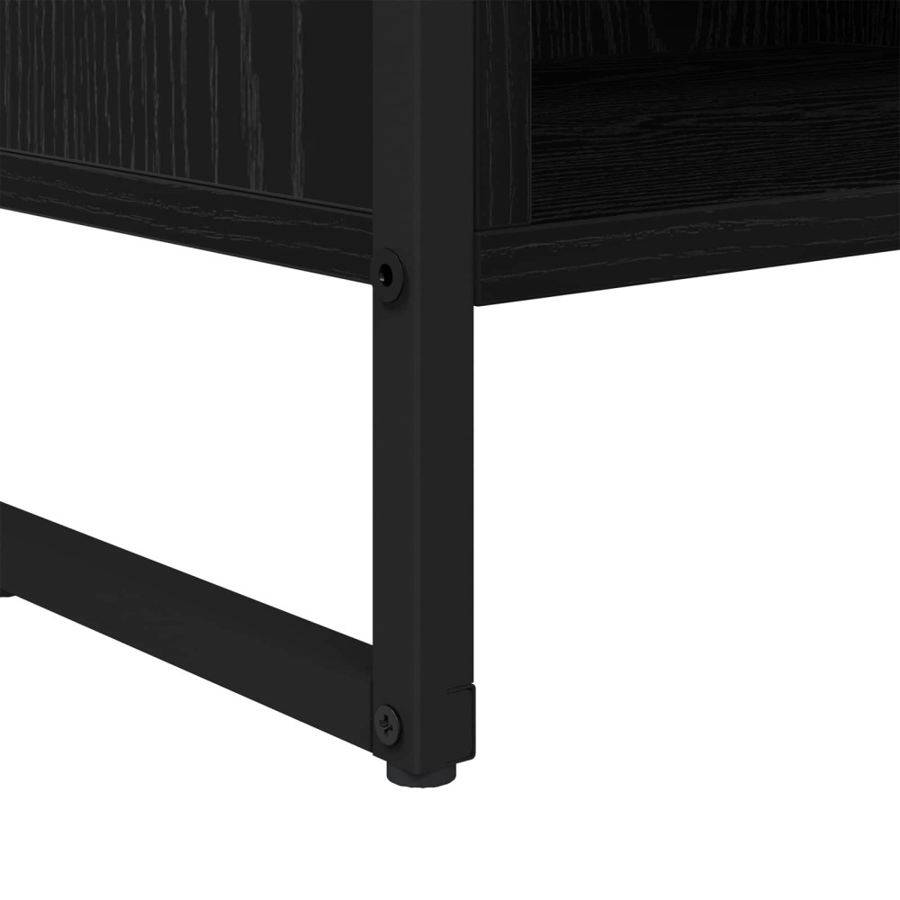 Produktbild för TV-skåp 100 x 36.5 x 30.5 cm Svart Ek Konstruerat trä