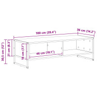 Produktbild för TV-skåp 100 x 36.5 x 30.5 cm Artisan Ek Konstruerat trä