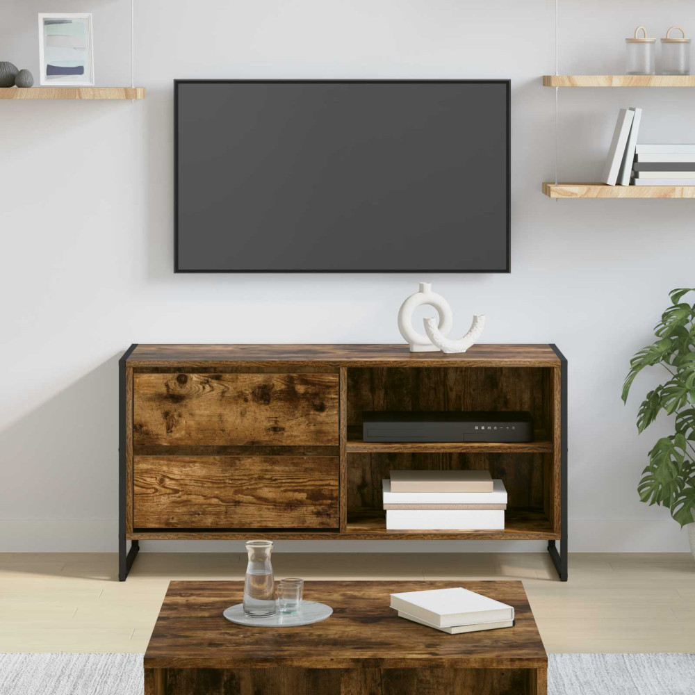 Produktbild för TV-skåp med låda Rökek 100 x 36 x 49,5 cm Konstruerat trä