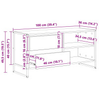 Produktbild för TV-skåp med låda Gammalt trä 100 x 36 x 49,5 cm Konstruerat trä