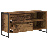 Produktbild för TV-skåp med låda Gammalt trä 100 x 36 x 49,5 cm Konstruerat trä