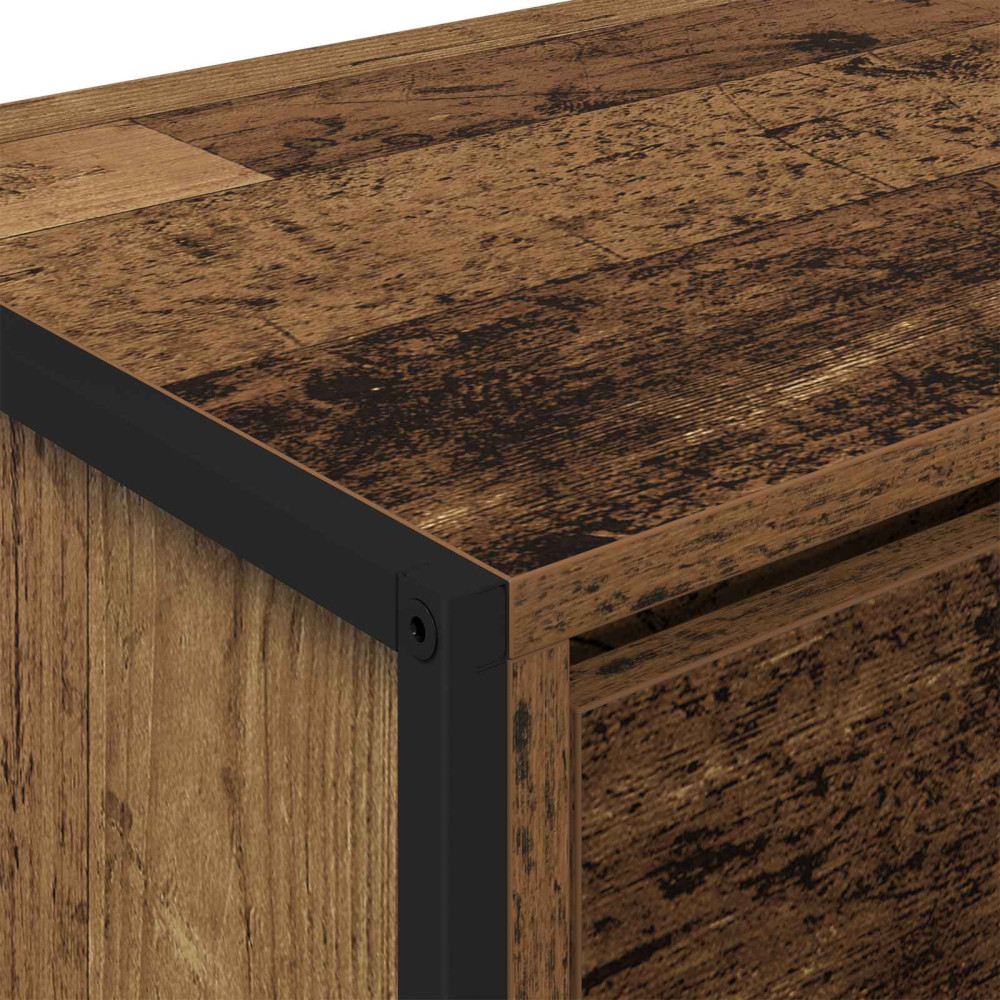 Produktbild för TV-skåp med låda Gammalt trä 100 x 36 x 49,5 cm Konstruerat trä