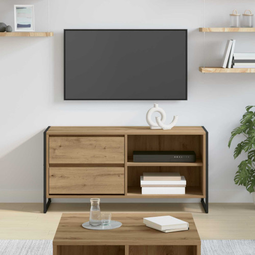 vidaXL TV-skåp 100 x 36 x 49,5 cm Artisan Ek Konstruerat trä