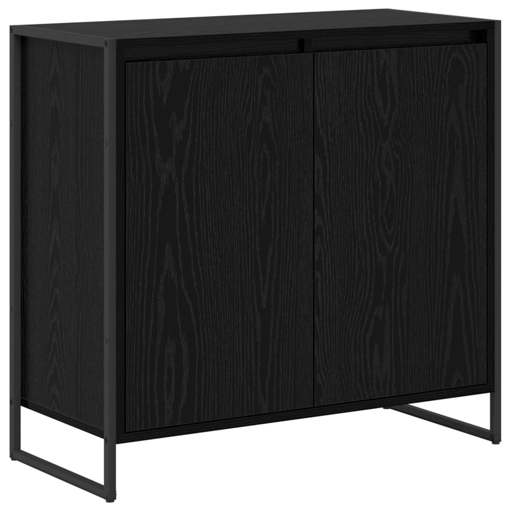 Produktbild för Sidokabinett Svart Ek 79 x 36 x 75 cm Konstruerat trä