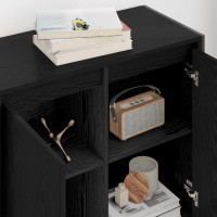 Produktbild för Sidokabinett Svart Ek 79 x 36 x 75 cm Konstruerat trä