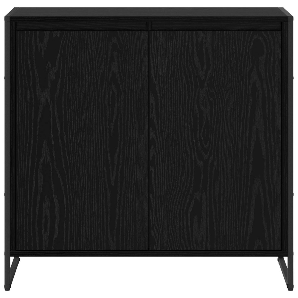 Produktbild för Sidokabinett Svart Ek 79 x 36 x 75 cm Konstruerat trä