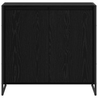 Produktbild för Sidokabinett Svart Ek 79 x 36 x 75 cm Konstruerat trä
