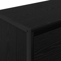 Produktbild för Sidokabinett Svart Ek 79 x 36 x 75 cm Konstruerat trä