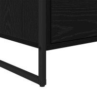 Produktbild för Sidokabinett Svart Ek 79 x 36 x 75 cm Konstruerat trä