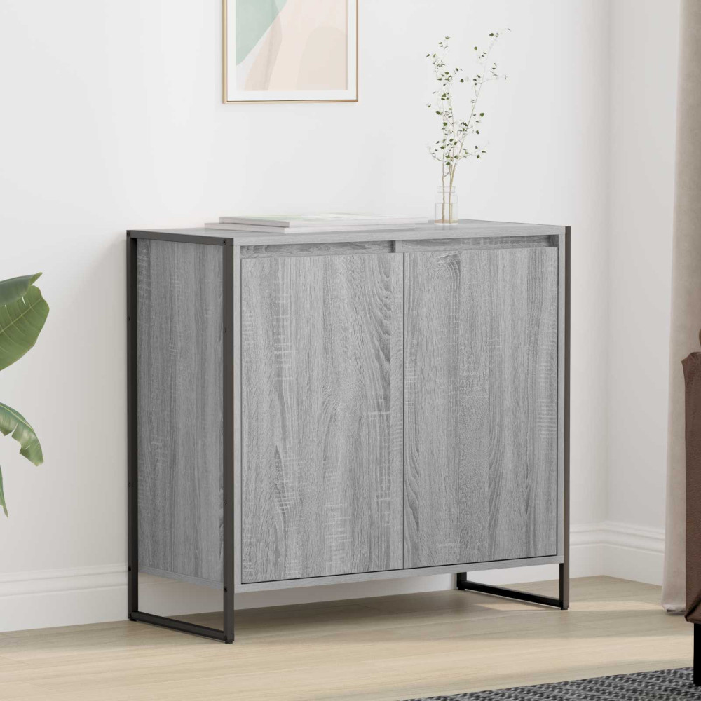 Produktbild för Sidokabinett Grå Sonoma 79 x 36 x 75 cm Konstruerat trä