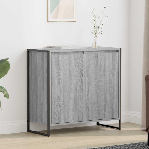 vidaXL Sidokabinett Grå Sonoma 79 x 36 x 75 cm Konstruerat trä