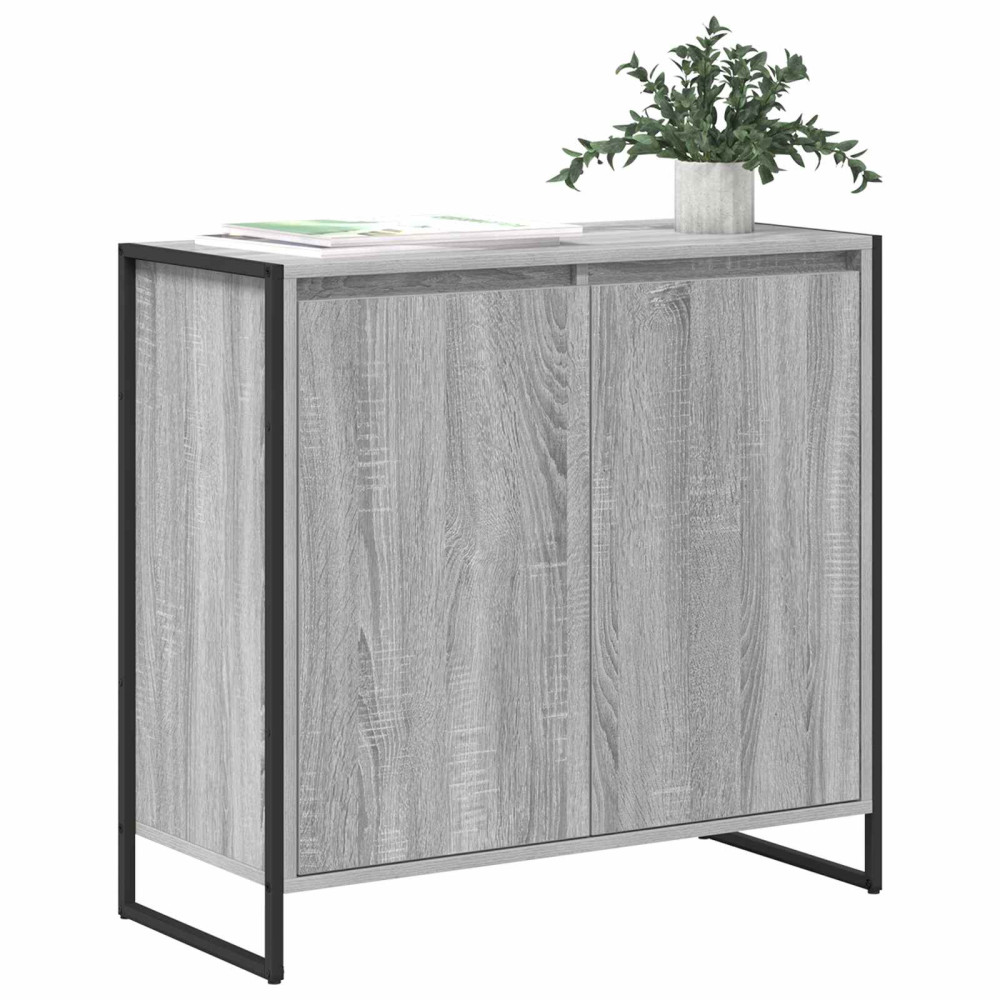 Produktbild för Sidokabinett Grå Sonoma 79 x 36 x 75 cm Konstruerat trä