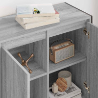 Produktbild för Sidokabinett Grå Sonoma 79 x 36 x 75 cm Konstruerat trä