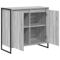 Produktbild för Sidokabinett Grå Sonoma 79 x 36 x 75 cm Konstruerat trä