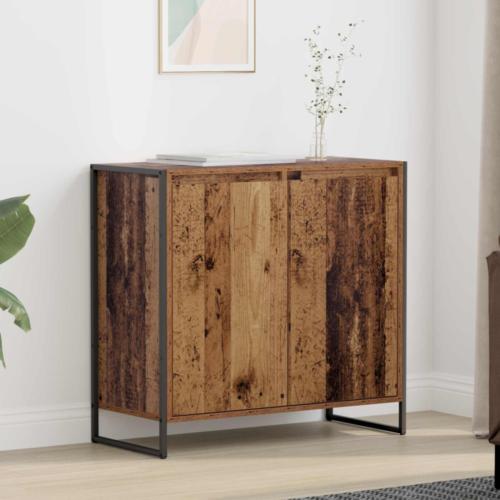 Produktbild för Sidokabinett Gammalt trä 79 x 36 x 75 cm Konstruerat trä