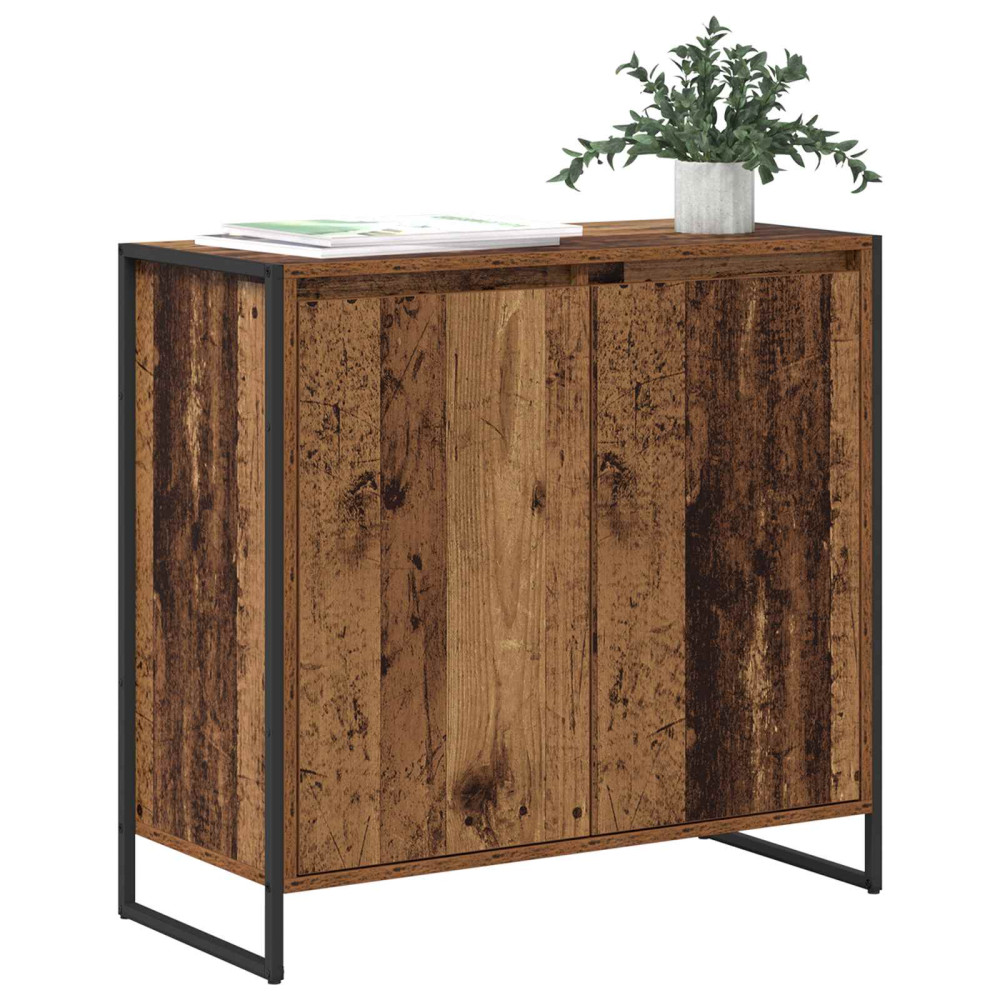 Produktbild för Sidokabinett Gammalt trä 79 x 36 x 75 cm Konstruerat trä