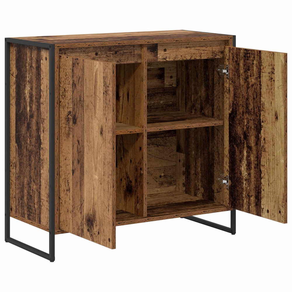 Produktbild för Sidokabinett Gammalt trä 79 x 36 x 75 cm Konstruerat trä