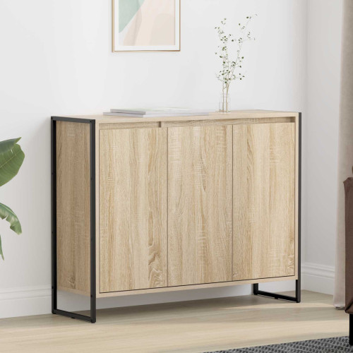 vidaXL Sidokabinett Sonoma 96,5 x 30 x 75 cm Konstruerat trä