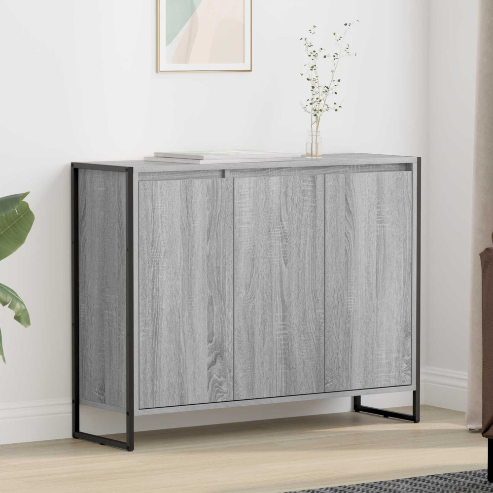 Produktbild för Sidokabinett Grå Sonoma 96,5 x 30 x 75 cm Konstruerat trä