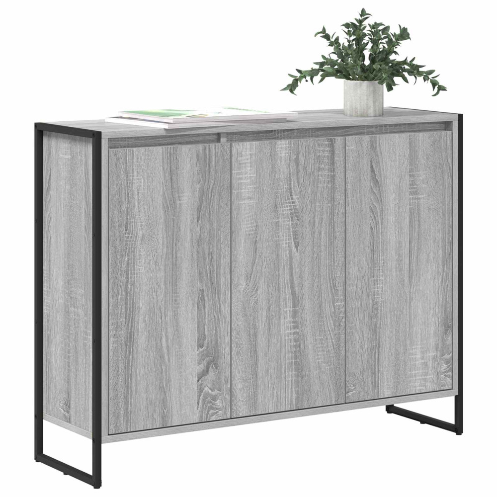 Produktbild för Sidokabinett Grå Sonoma 96,5 x 30 x 75 cm Konstruerat trä