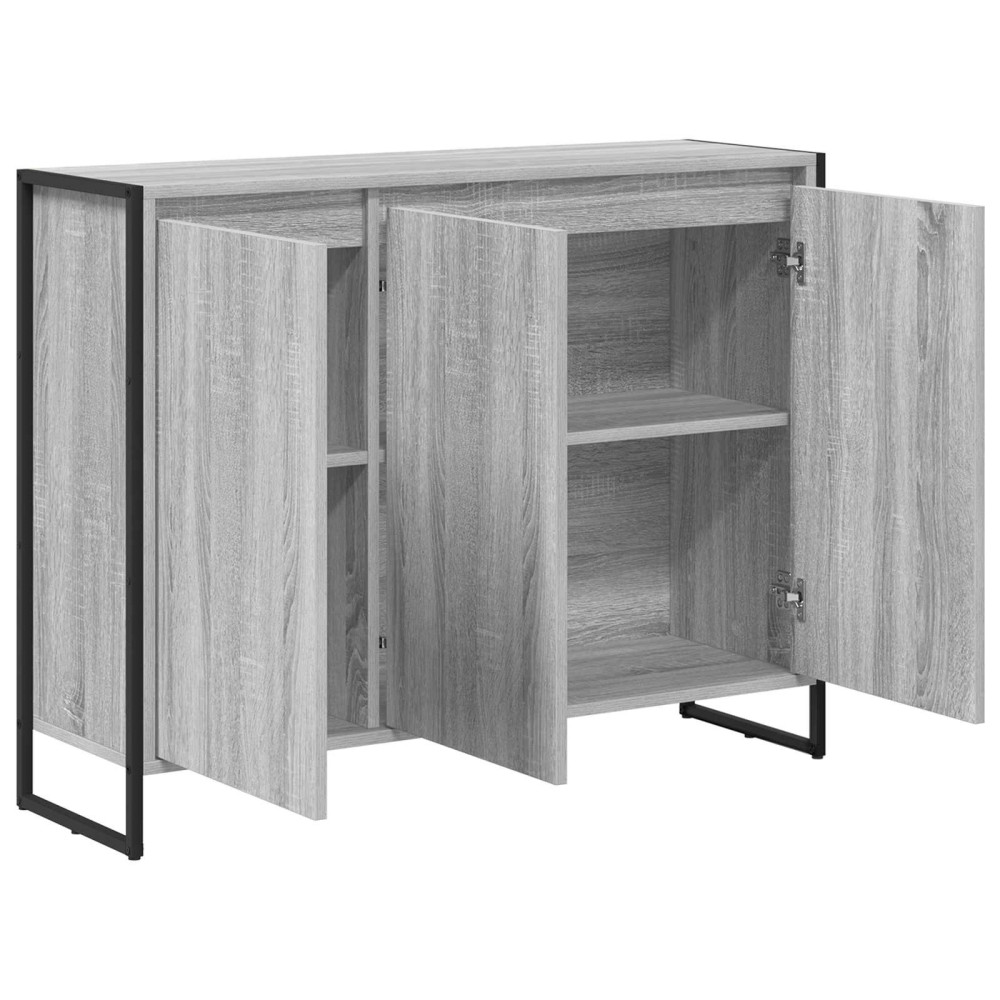 Produktbild för Sidokabinett Grå Sonoma 96,5 x 30 x 75 cm Konstruerat trä