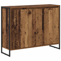 Produktbild för Sidokabinett Gammalt trä 96,5 x 30 x 75 cm Konstruerat trä