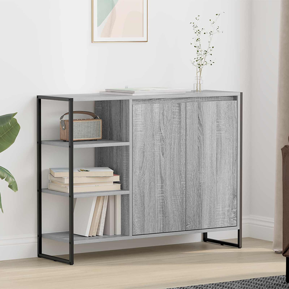 Produktbild för Sidokabinett Grå Sonoma 96.5 x 30 x 75 cm Konstruerat trä