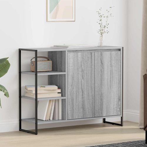 vidaXL Sidokabinett Grå Sonoma 96.5 x 30 x 75 cm Konstruerat trä