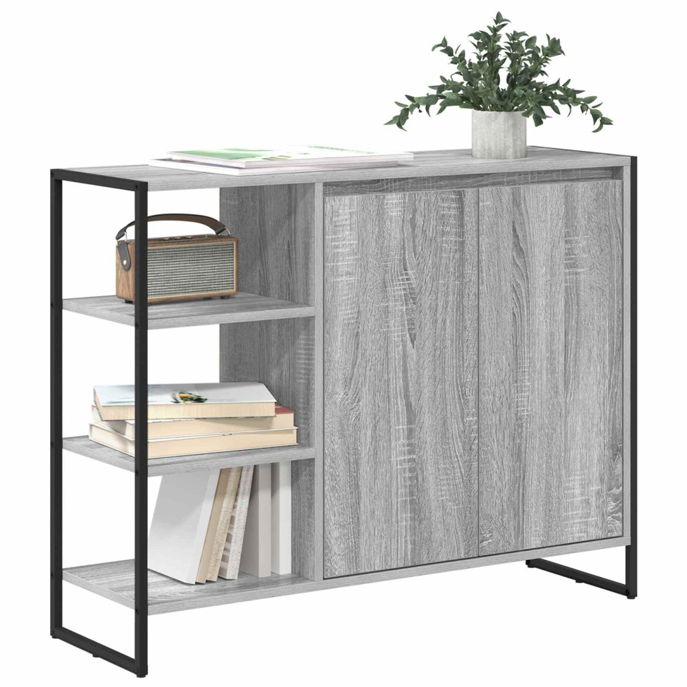 Produktbild för Sidokabinett Grå Sonoma 96.5 x 30 x 75 cm Konstruerat trä
