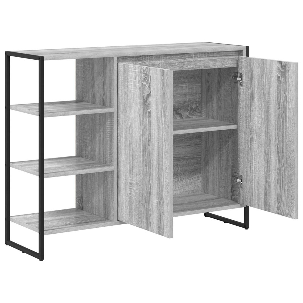 Produktbild för Sidokabinett Grå Sonoma 96.5 x 30 x 75 cm Konstruerat trä